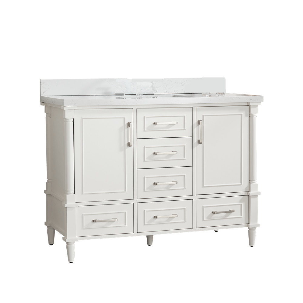 48″ Bathroom Vanity w/Sink,Fully Assembled Freestanding Vanity Cabinet,6 Drawers