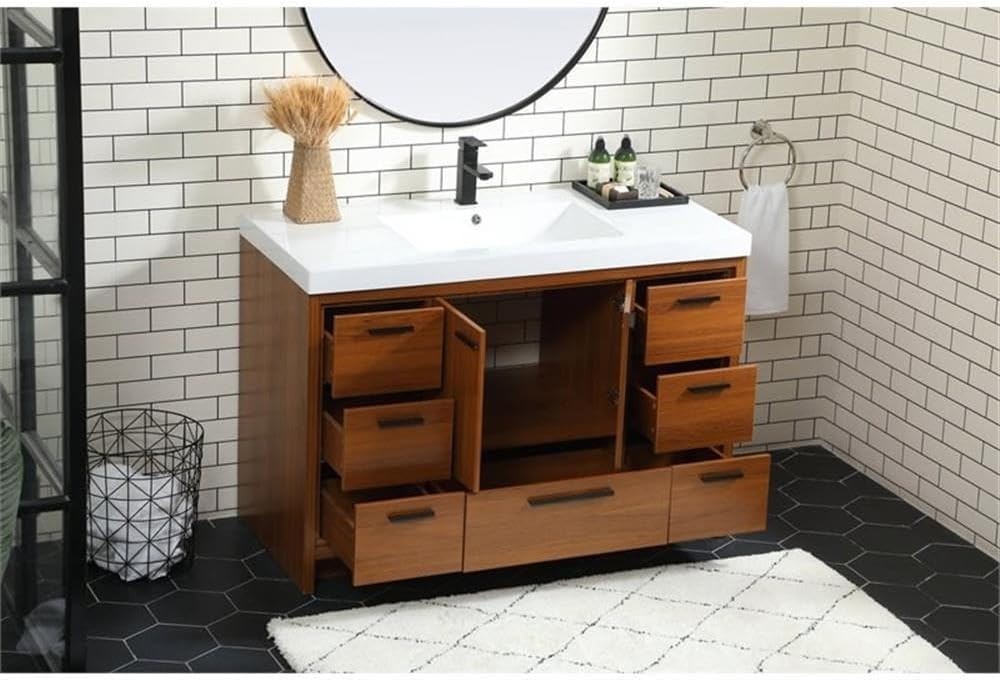 Elegant Lighting – VF46048MTK – 48 Inch Single Bathroom Vanity in Teak