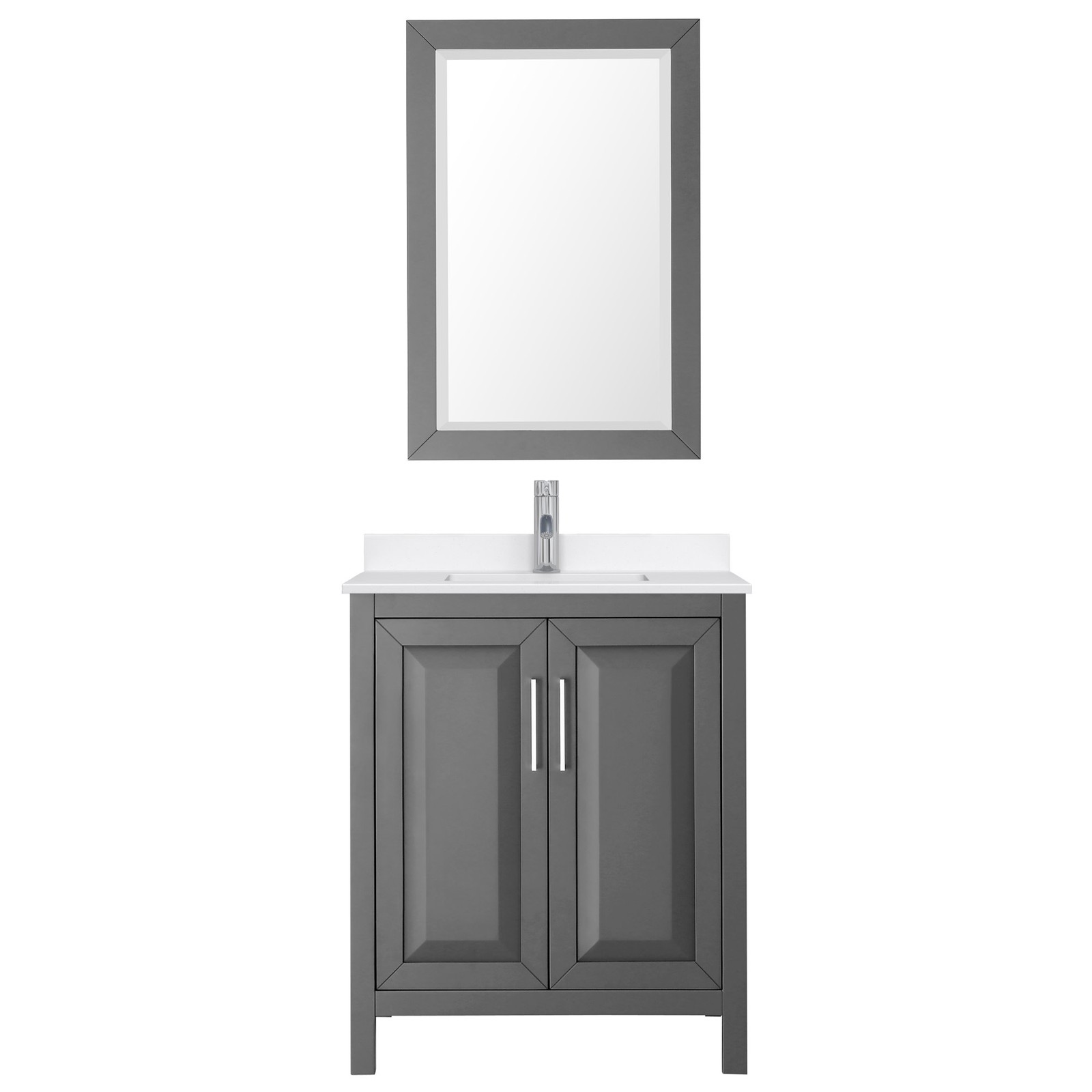 Wyndham Collection WCV252530S-QTZ-UNSM24 Daria 30″ – Dark Blue / Giotto Quartz