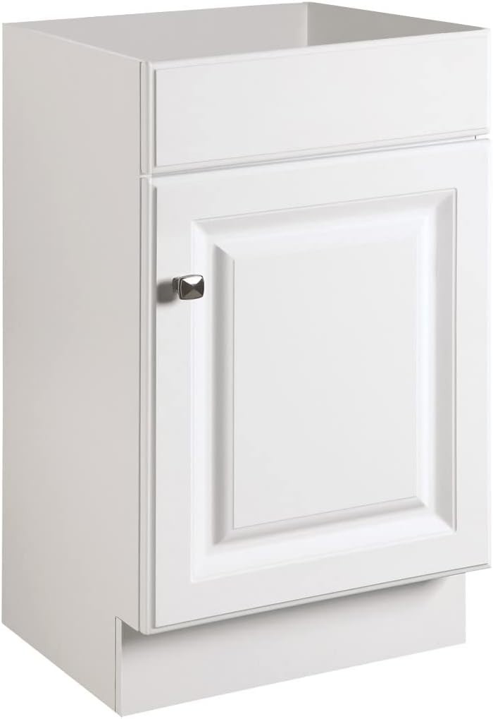 Elegant 18-Inch Unassembled Bathroom Vanity Cabinet – White & Moisture Resistant