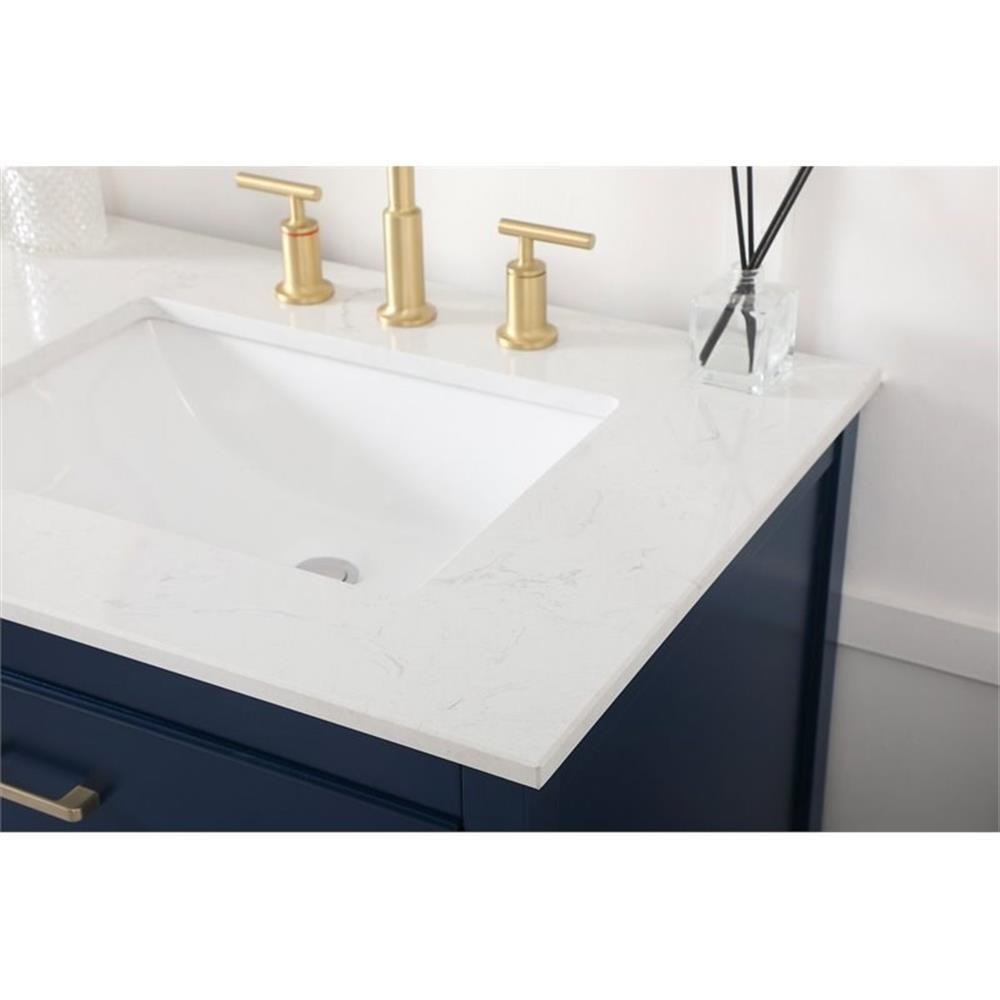 Elegant Decor Sinclaire 72″ Aluminum Alloy & MDF Double Bathroom Vanity in Blue