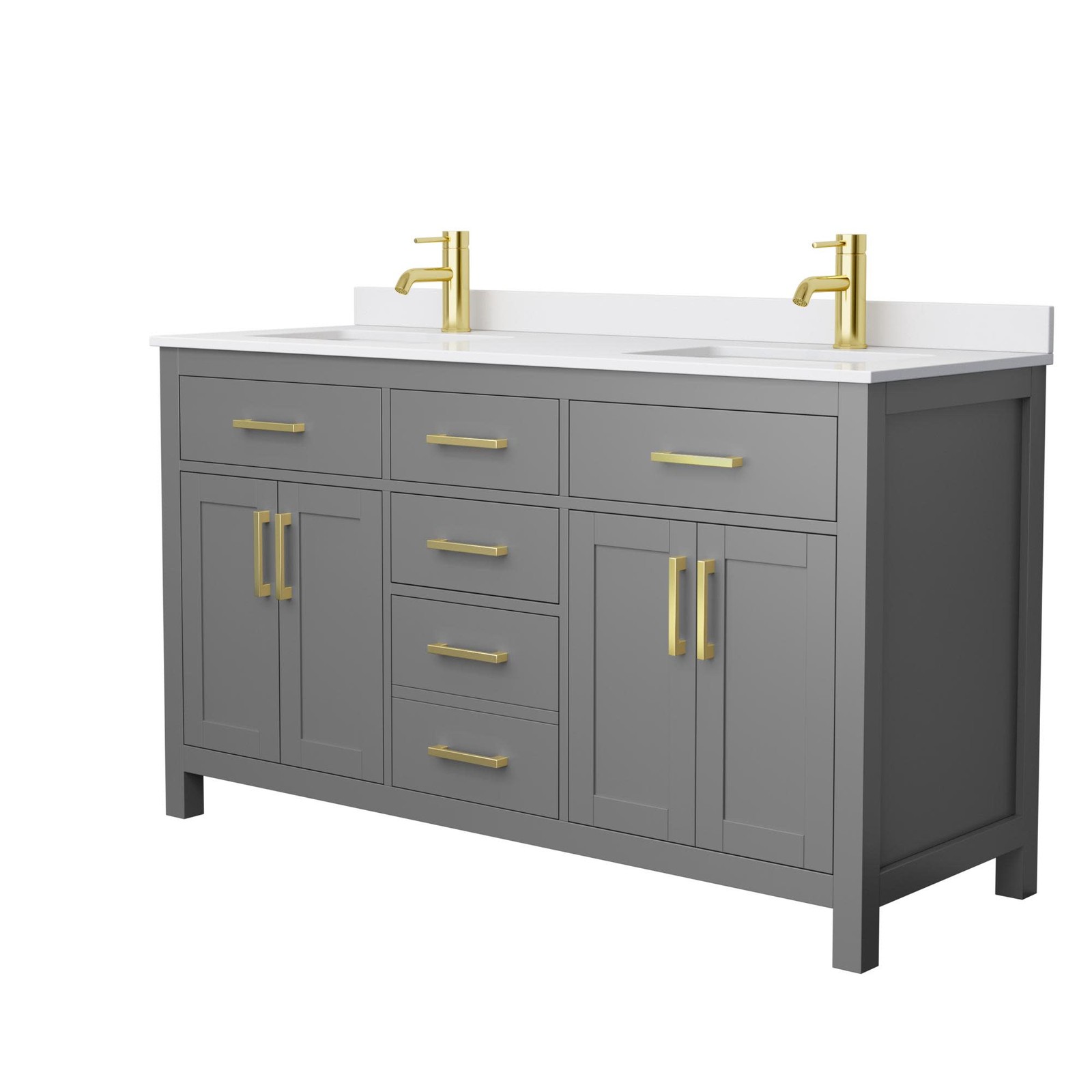 Wyndham Collection WCG242460D-UNSMXX Beckett 60″ – Dark Gray / White Cultured