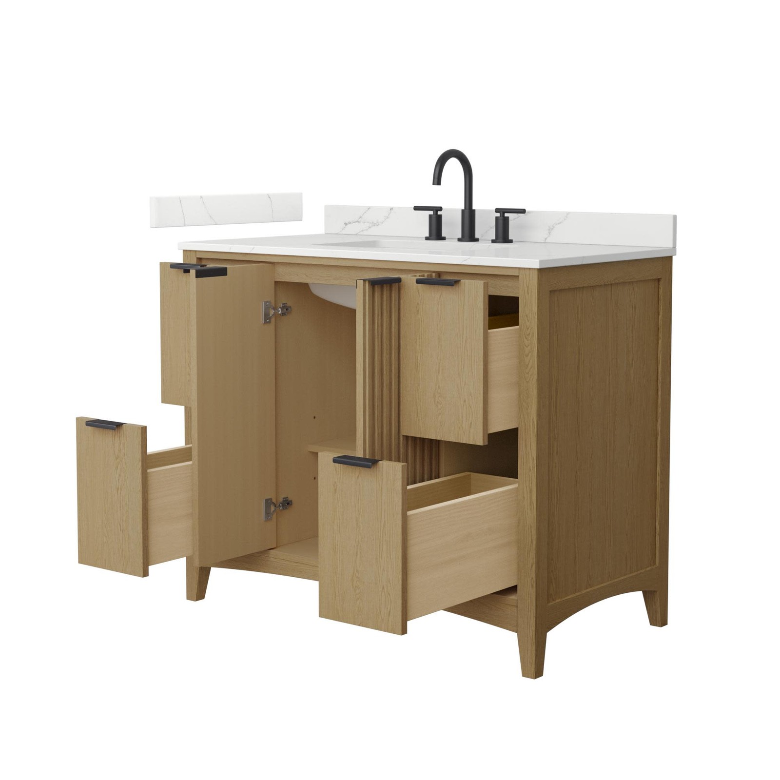 Wyndham Collection WCF9191-42S-QTZ-US3MXX Palmilla 42″ – Natural Oak / Giotto