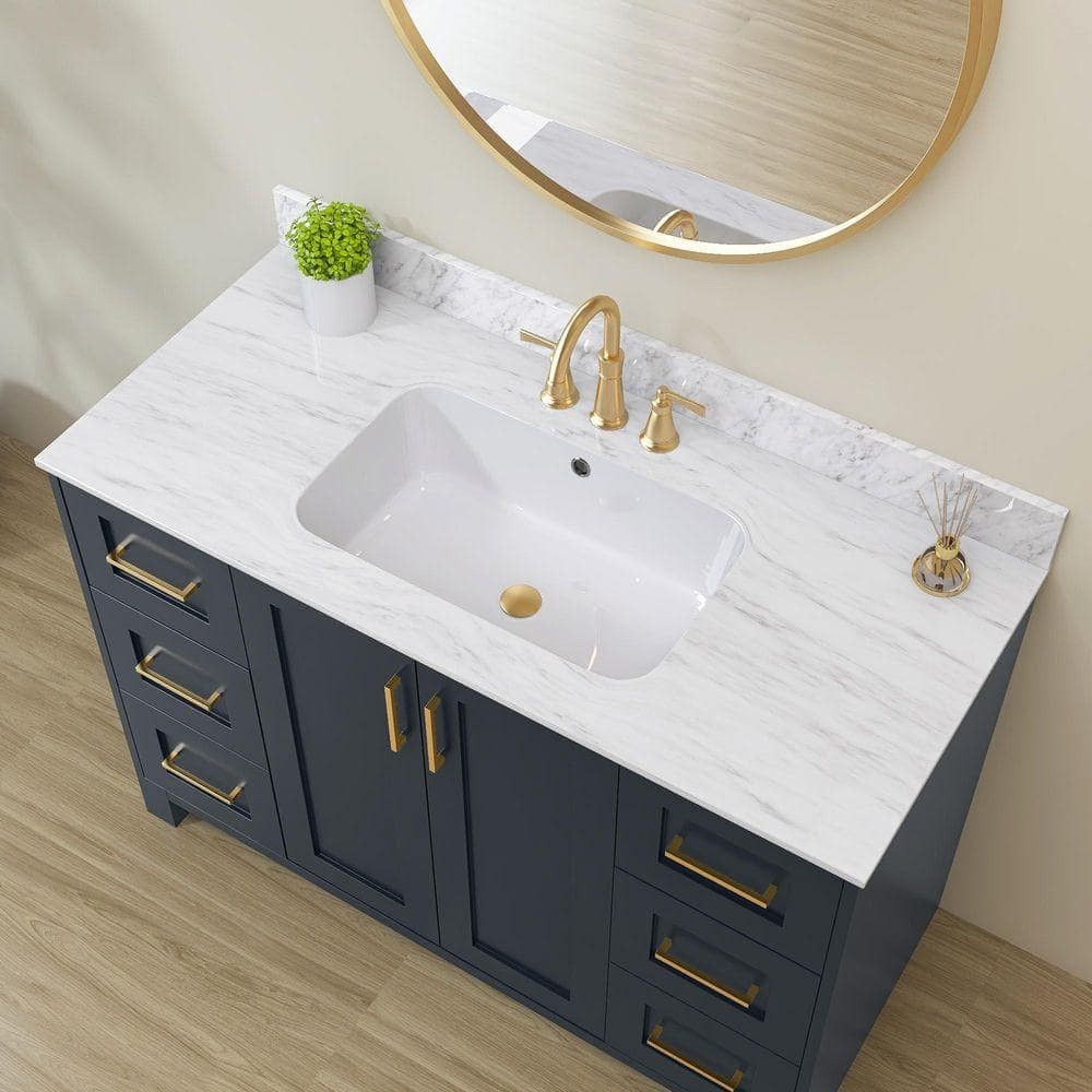 NTQ 43″ W Real Marble Vanity Backsplash Carrara White