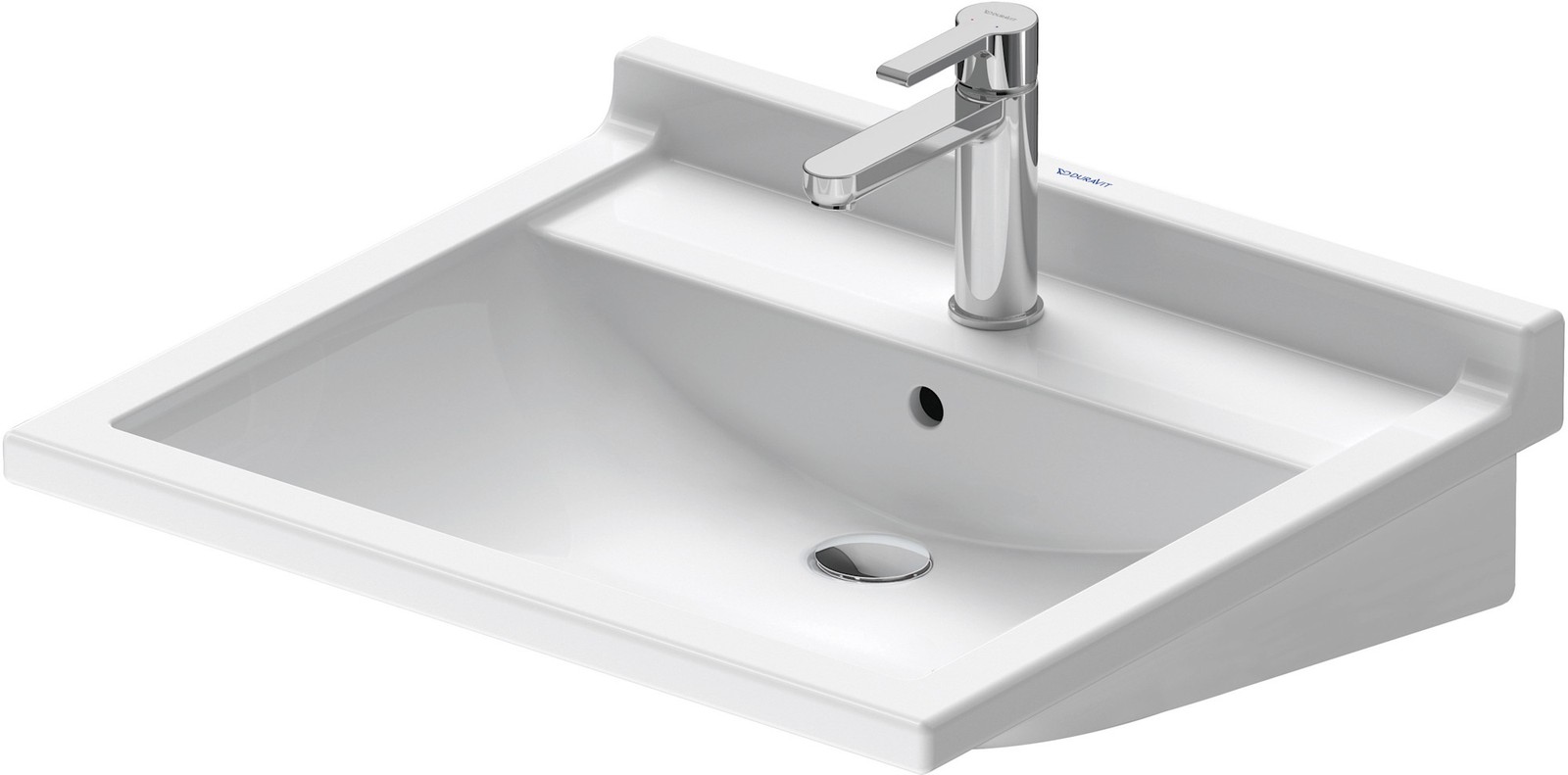 Duravit 030960-1HOLE Starck 3 22″ Ceramic Vanity Top – White / Glazed Underside
