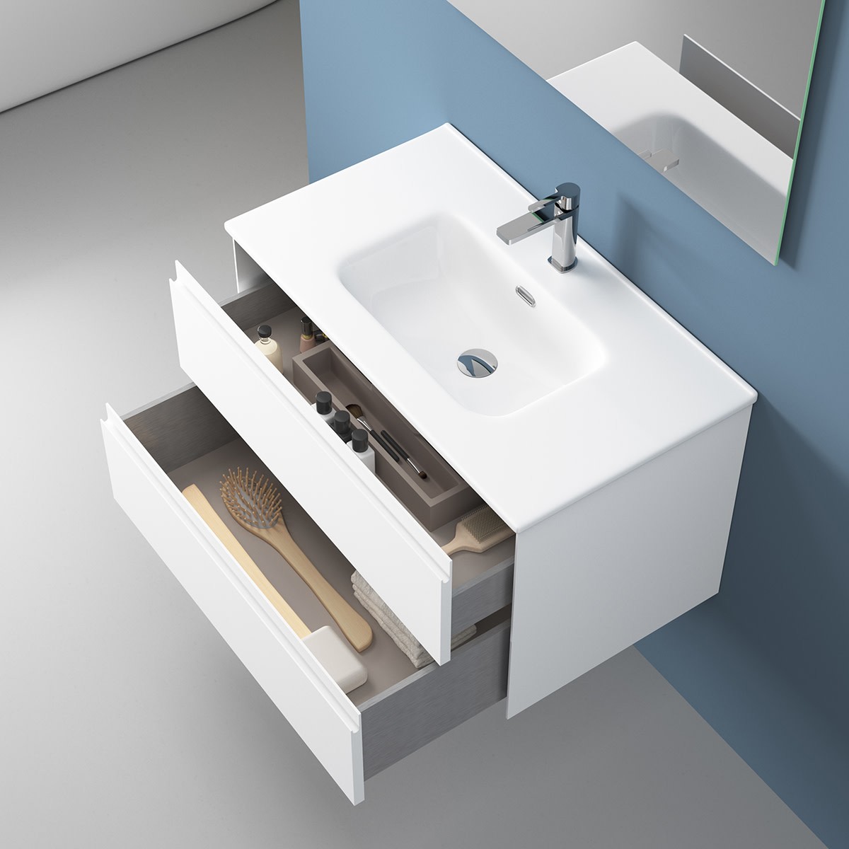 WS Bath Collections Perla C80 Perla 32″ Wall Mounted Single Basin – Wood