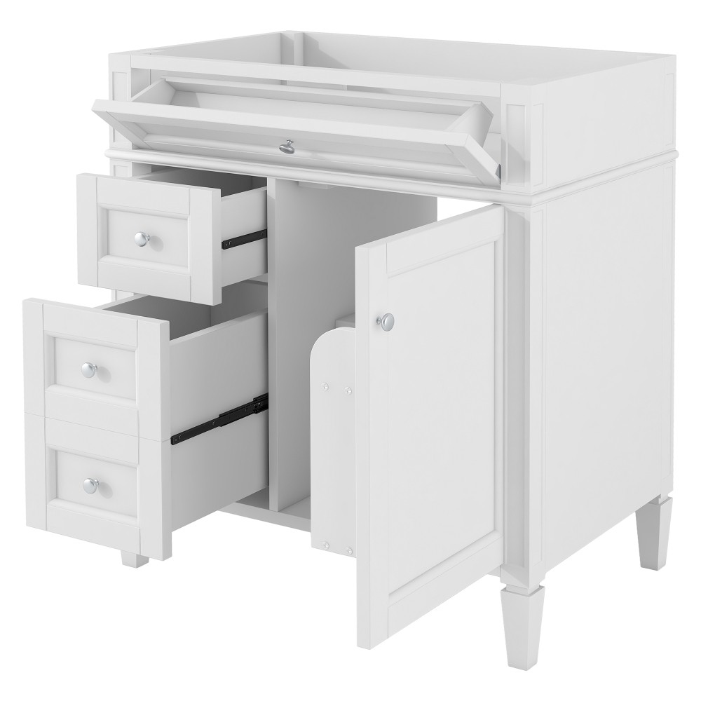 Vanity with no sink Two drawers One pull-out drawer