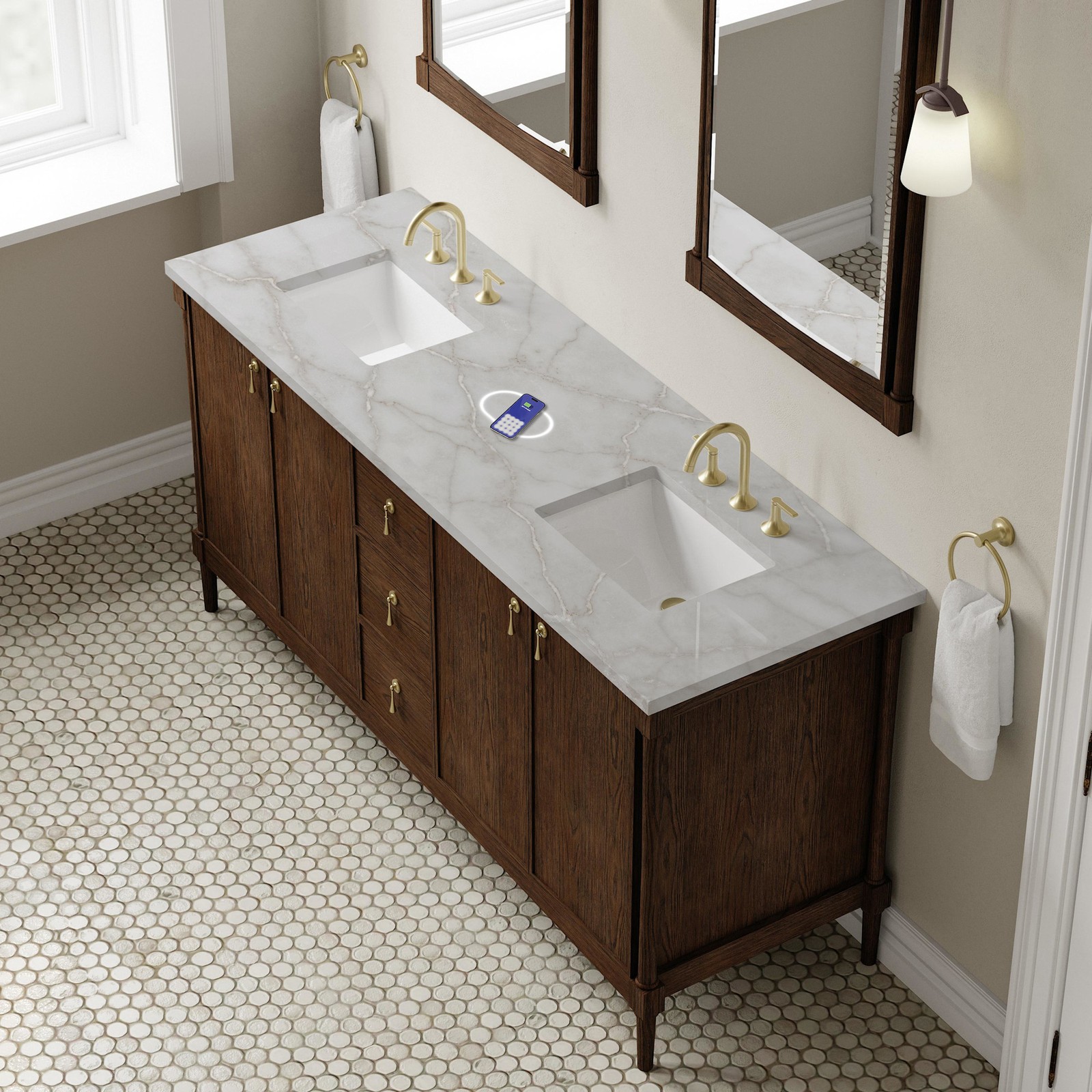 James Martin Vanities D680-V72-FVSL Kinnsden 72″ – Sable Oak