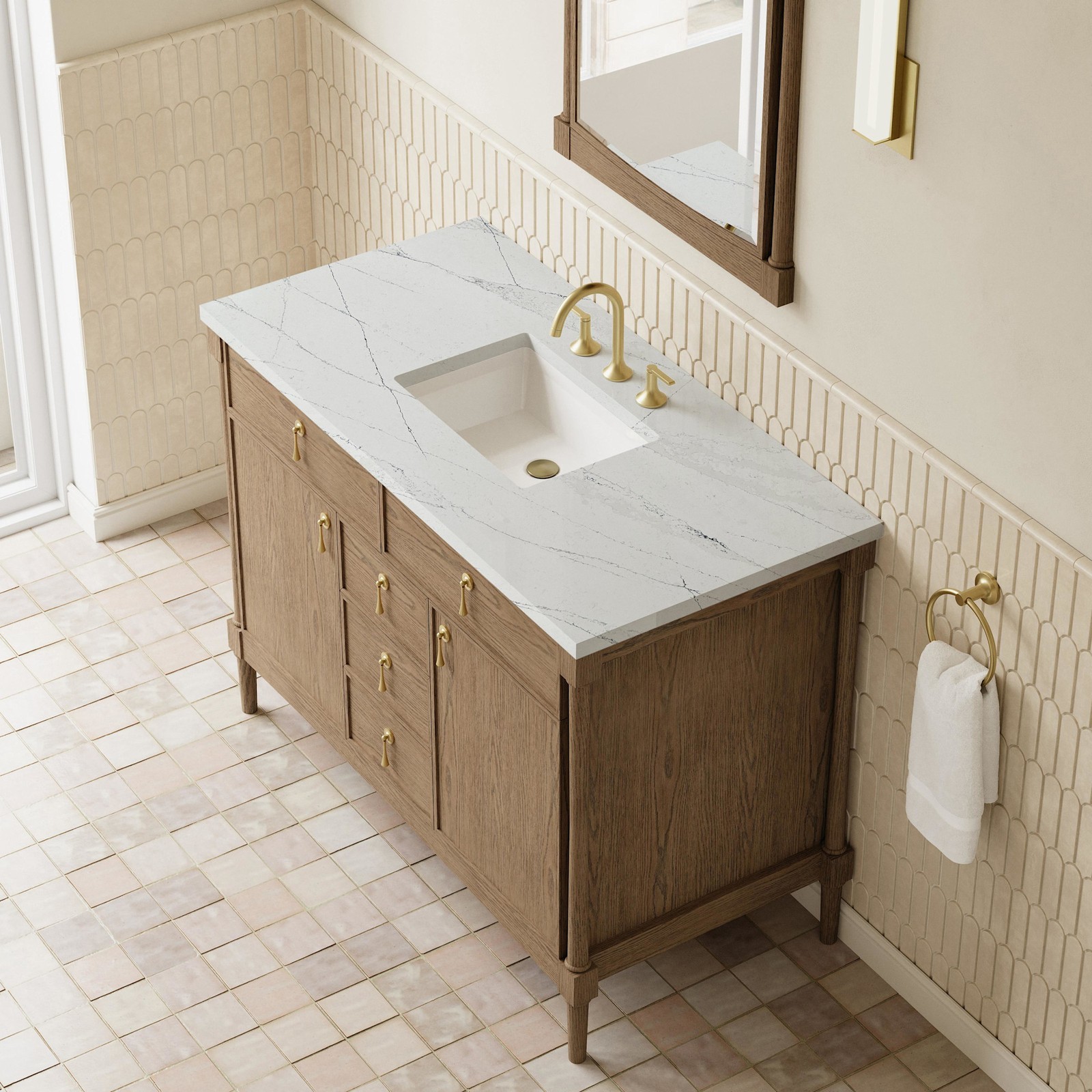 James Martin Vanities D680-V48-3ENC Kinnsden 48″ – Sable Oak