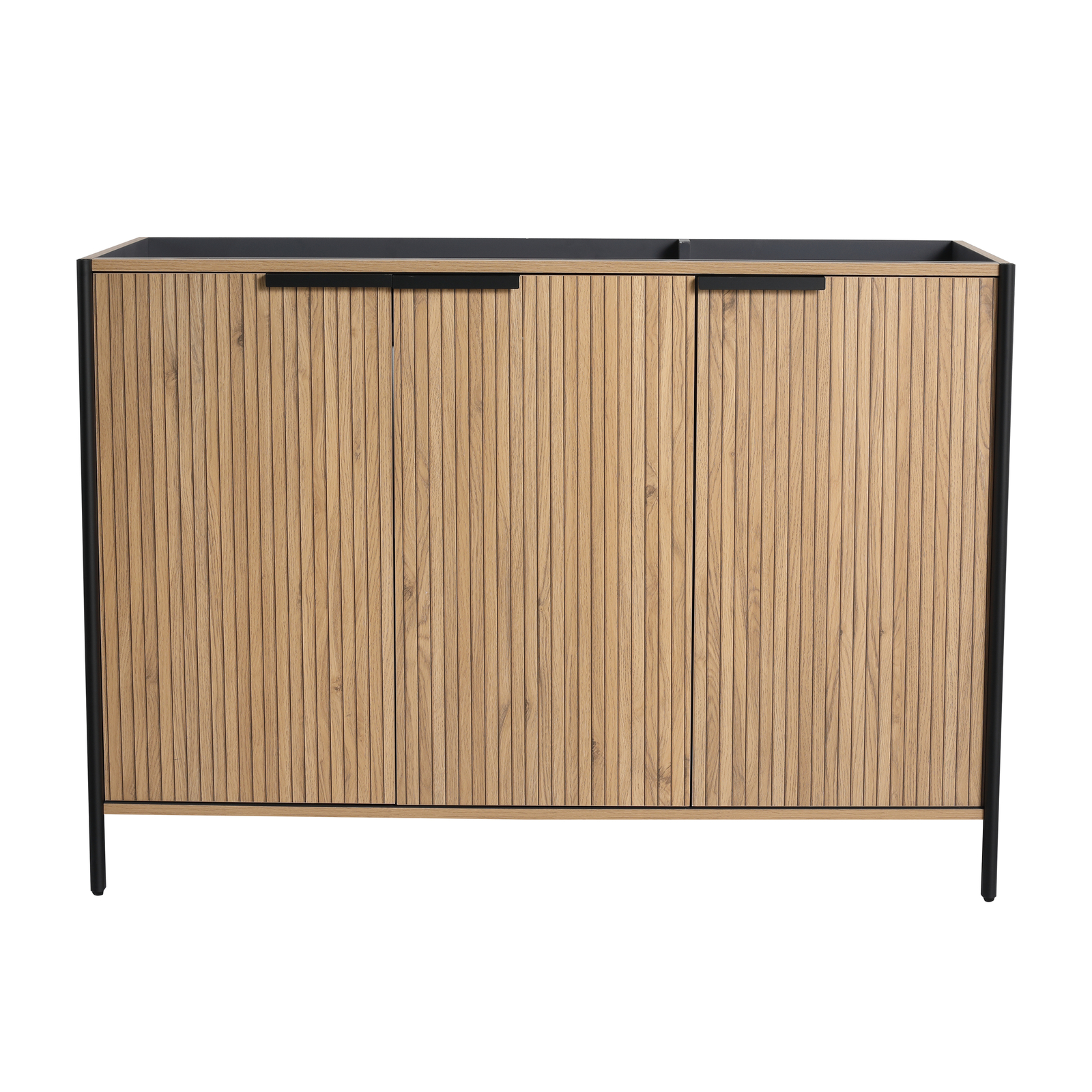 48″ Plywood Freestanding Bathroom Vanity Without Sink Top Included With 3 Doors
