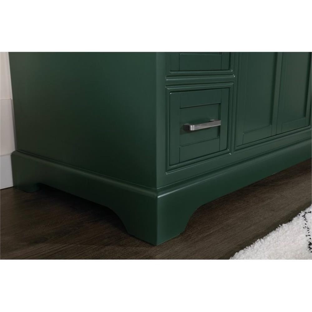 Elegant Decor Americana 42″ Metal MDF Marble Single Bathroom Vanity in Green