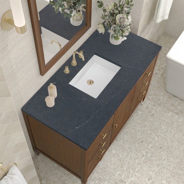 48″ James Martin Myrrin 485-V48-WLT-3CSP Vanity Cabinet Charcoal Soapstone Top