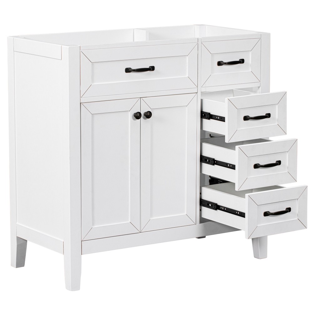 36″ Bathroom Vanity w/ Sink, Drawers, Solid Frame & MDF Board