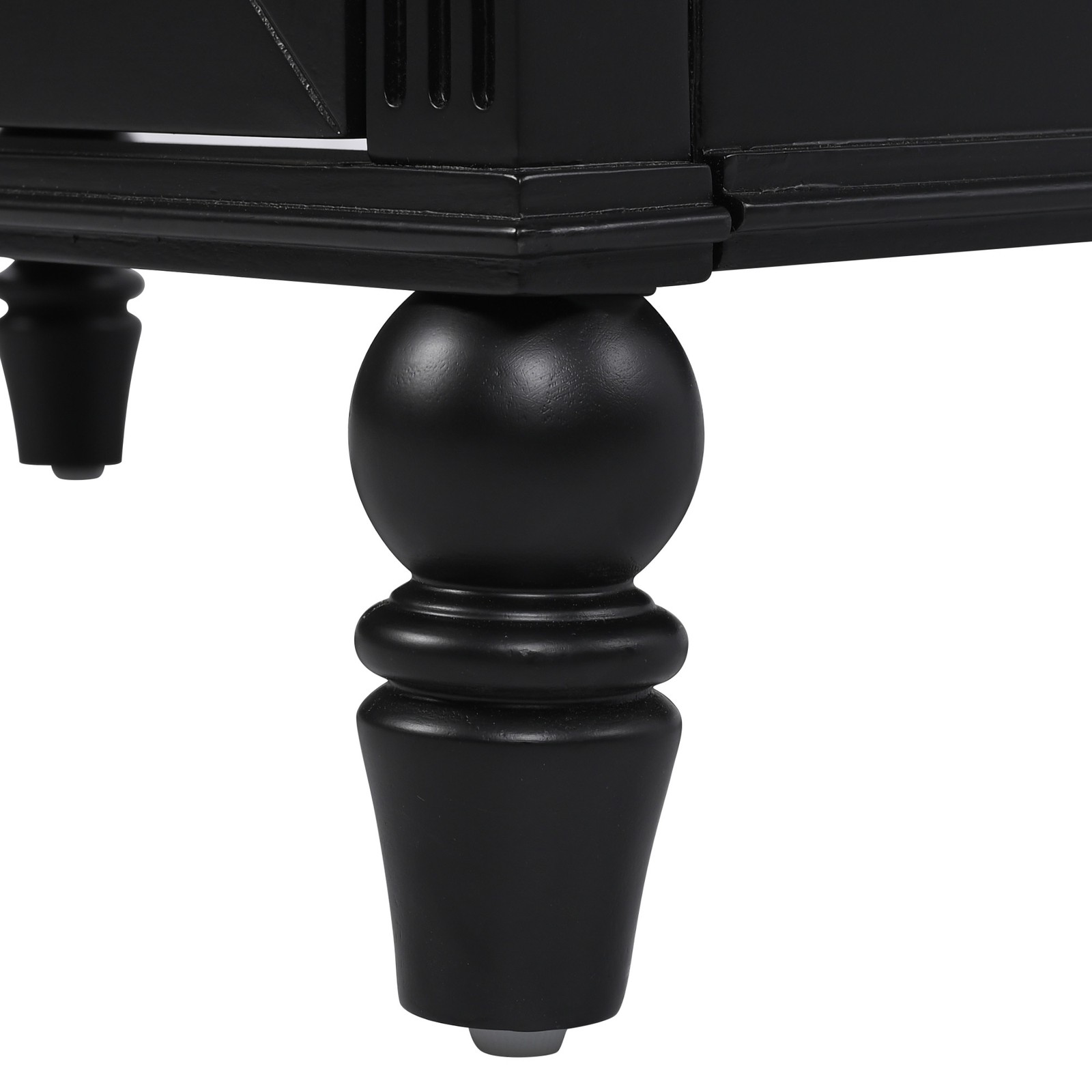 30″ Bathroom Vanity with Sink & Cabinet, Black, Solid Wood & MDF