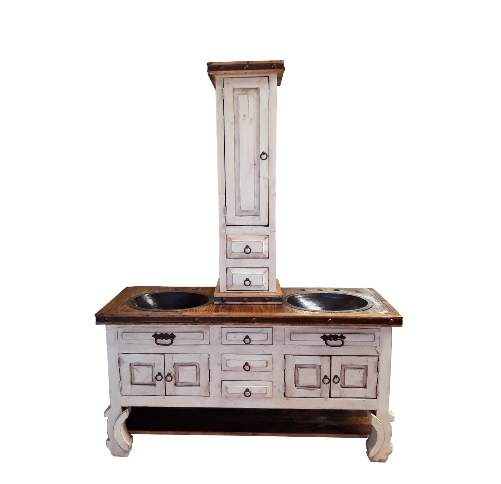 Don Pio Rustic White Washed Bathroom Vanity
