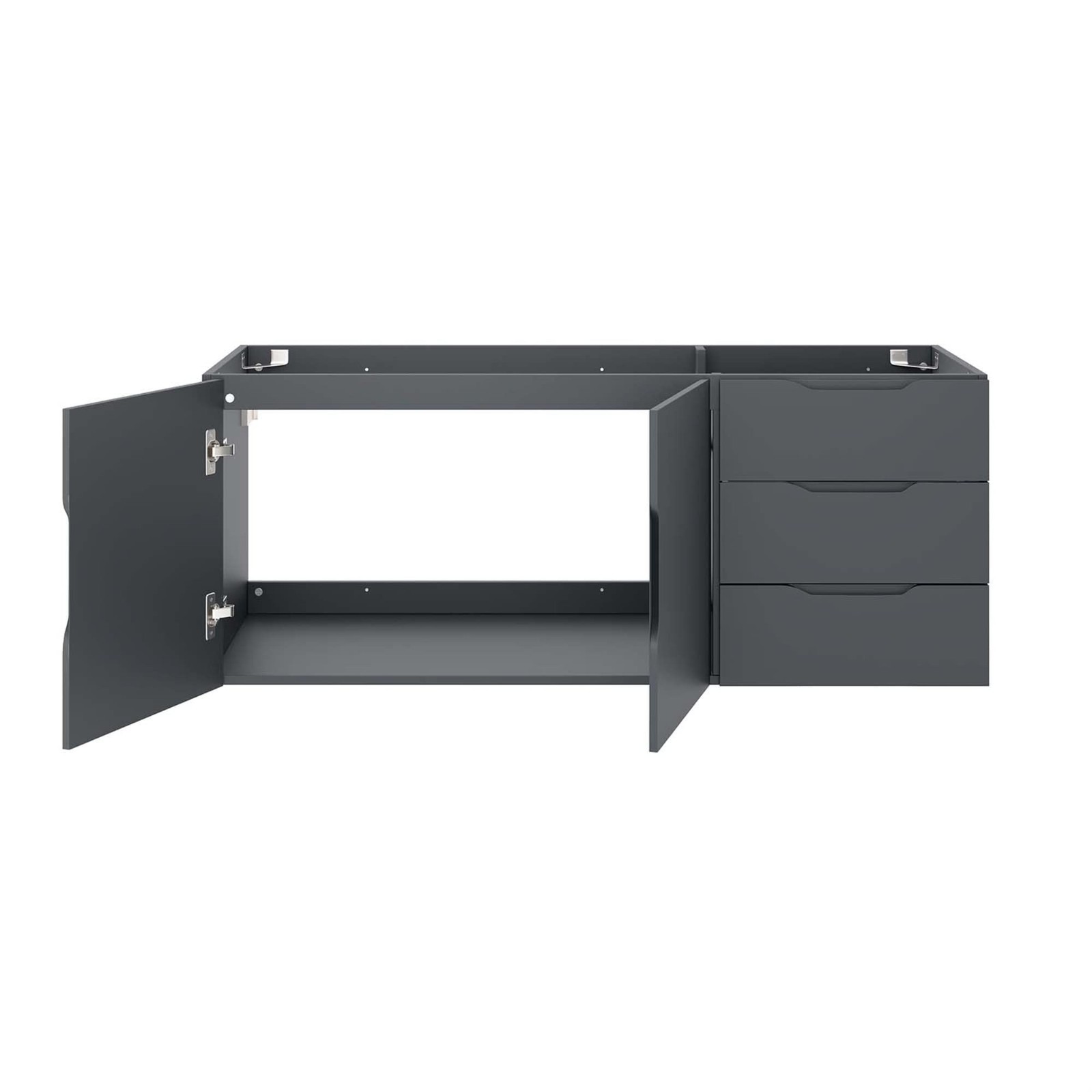 Pemberly Row 47″ MDF and Particleboard Bathroom Vanity Cabinet in Gray