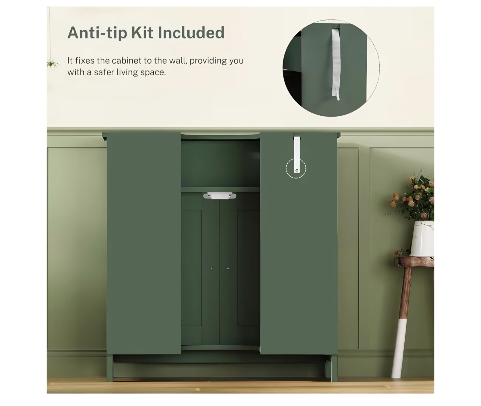 Pedestal Sink Storage Cabinet with 2 Doors and Drawer, Bathroom Sink Cabinet,…