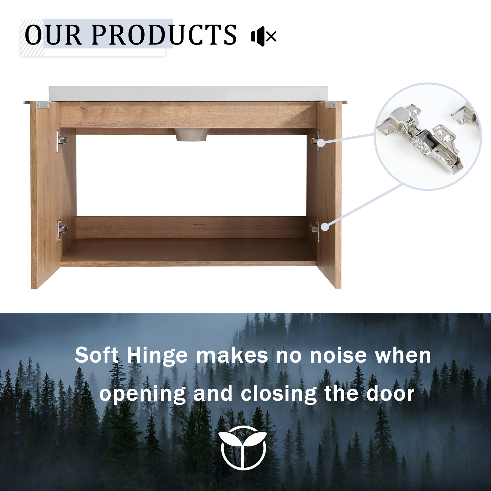 72″ Plywood Floating Wall Mounted Bathroom Vanity Cabinet W/ Dual Sink Shelves