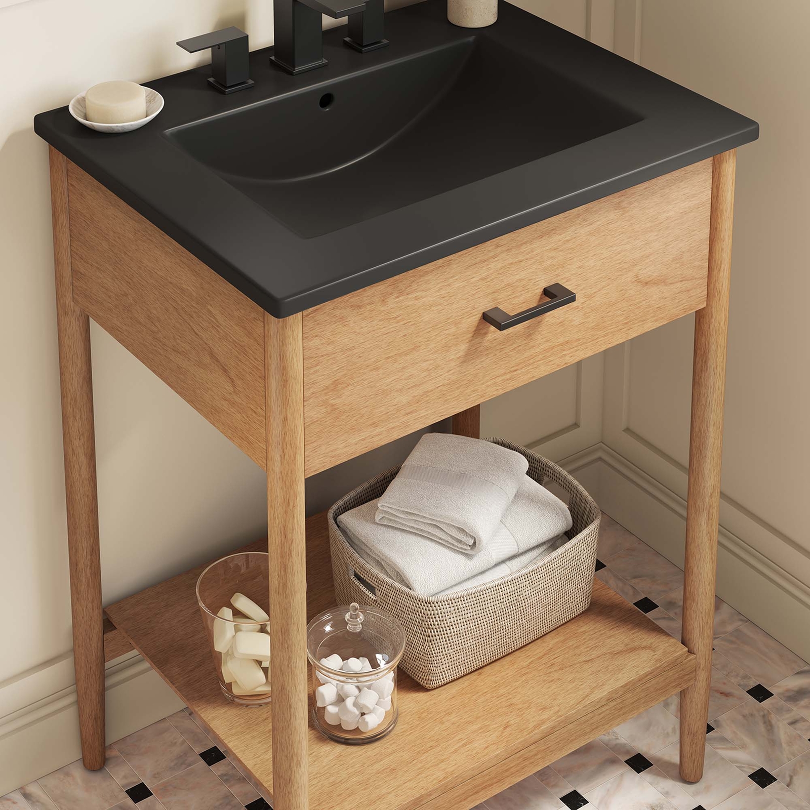 Zaire 24″ Bathroom Vanity in Natural Black