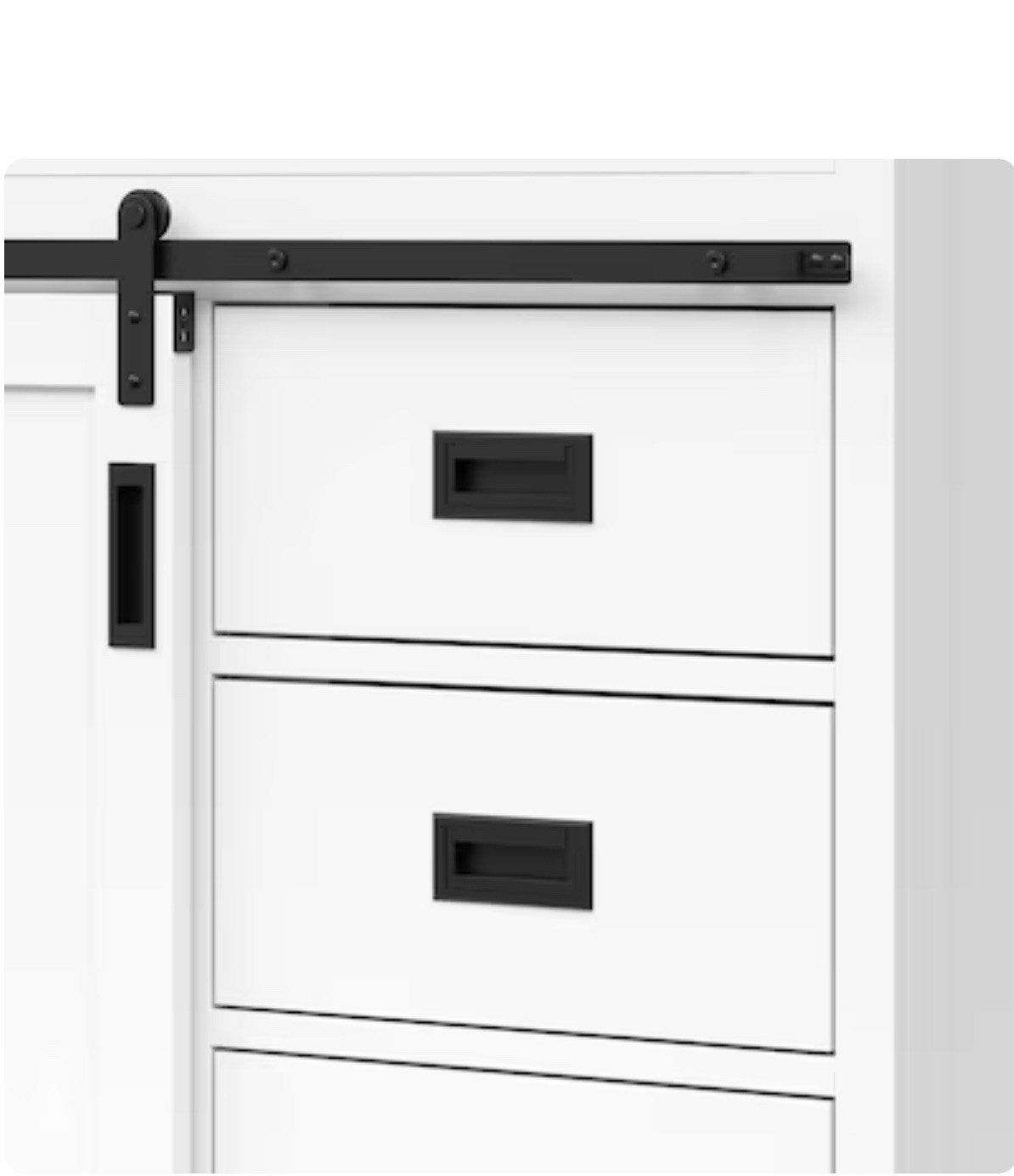 Style Selections Morrison 30-in BR Vanity White Marble Top Barn Door #5430865