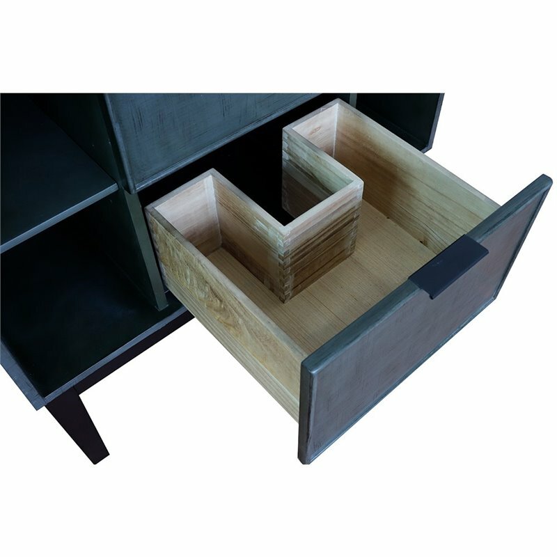 Scandi Solid Wood Oval Sink Vanity with White Carrara Top in Linen Gray