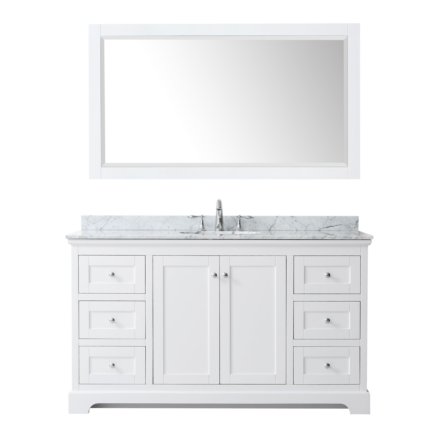 Wyndham Collection WCV232360SCMUNOM58 Avery 60″ – Dark Gray / White Carrara