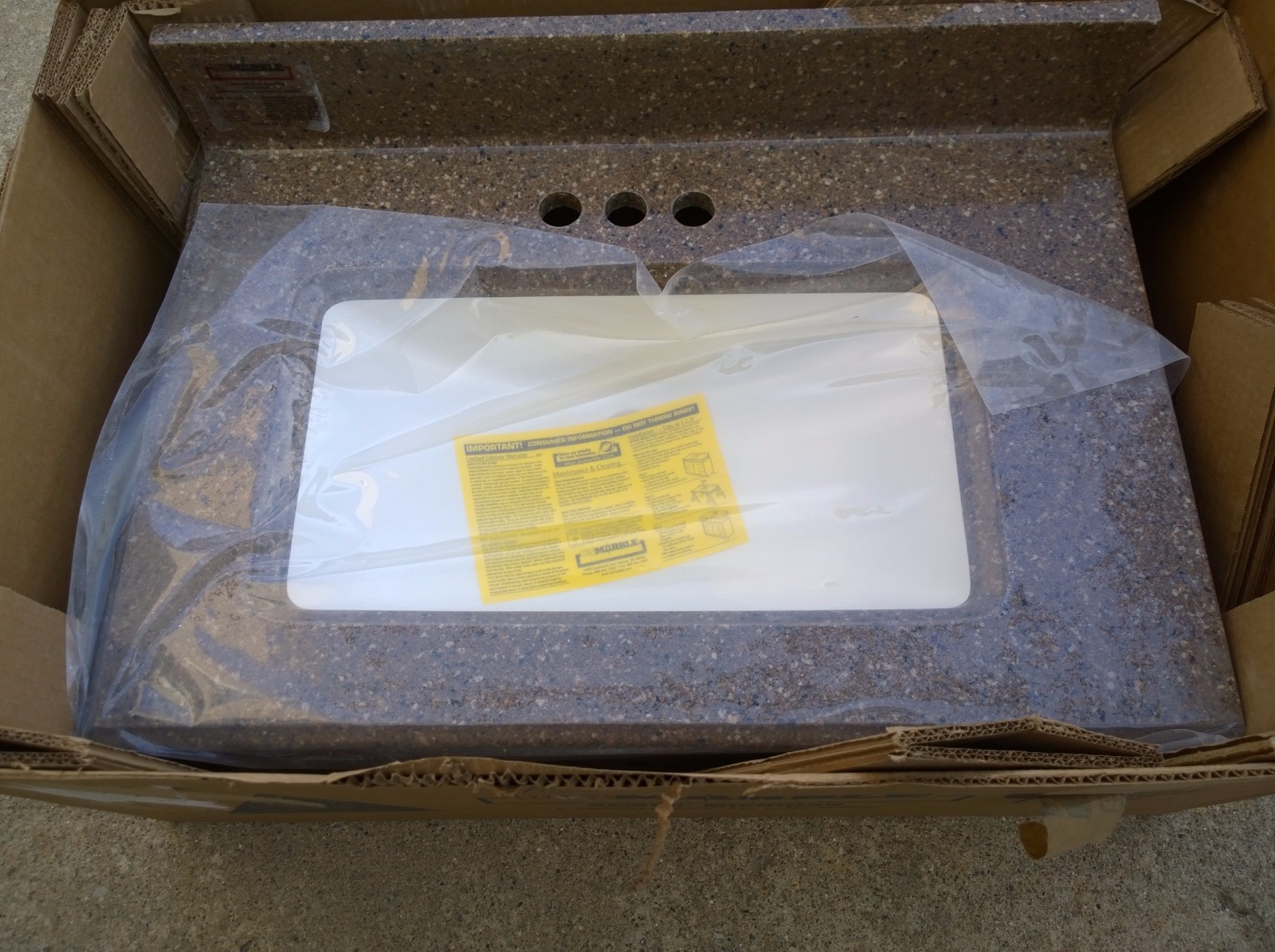 NIB Nice Premium Bathroom Vanity CULTURED GRANITE TOP & CERAMIC SINK 28″x17″
