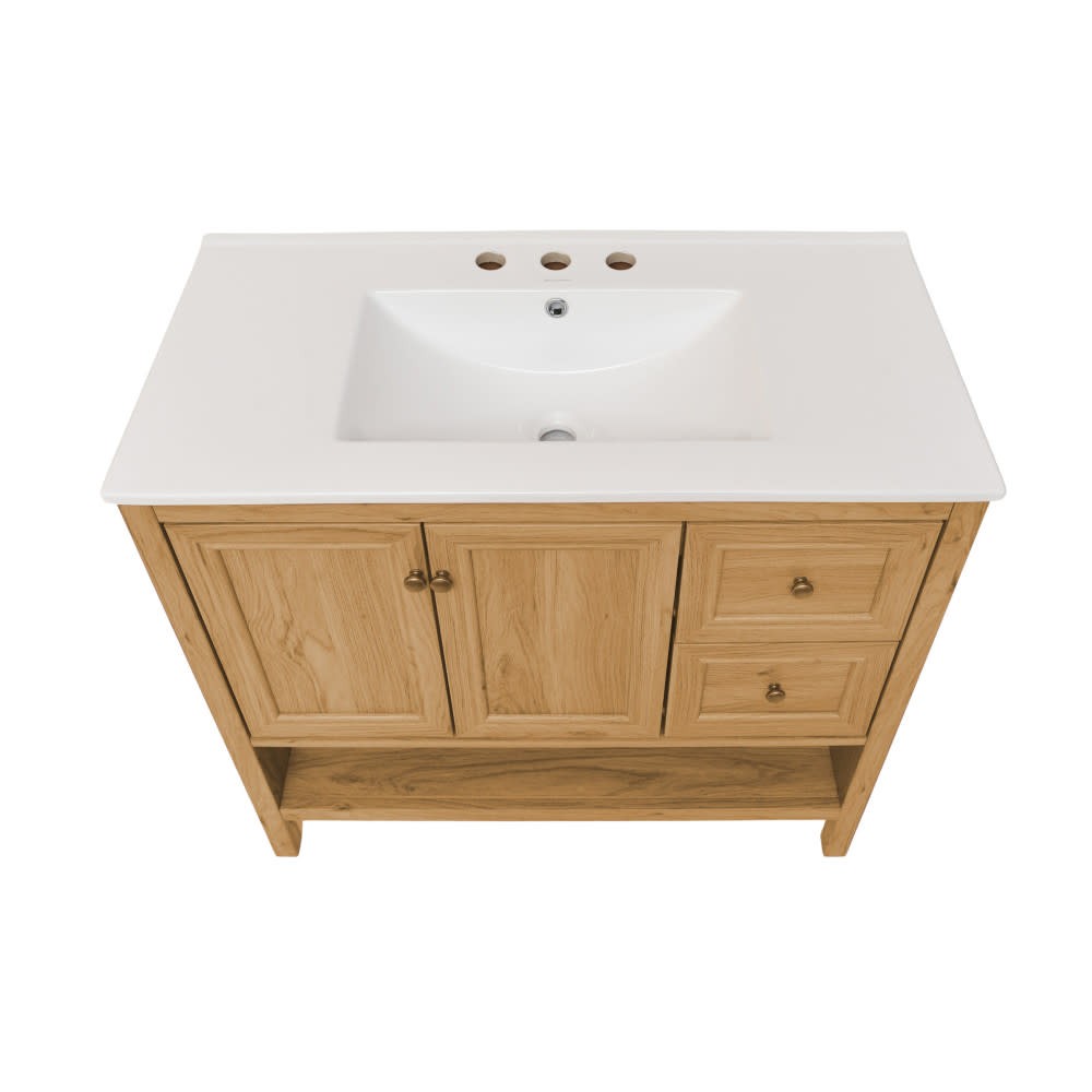 Swiss Madison SM-BV241-3 Chateau 36″ – Golden Oak / White