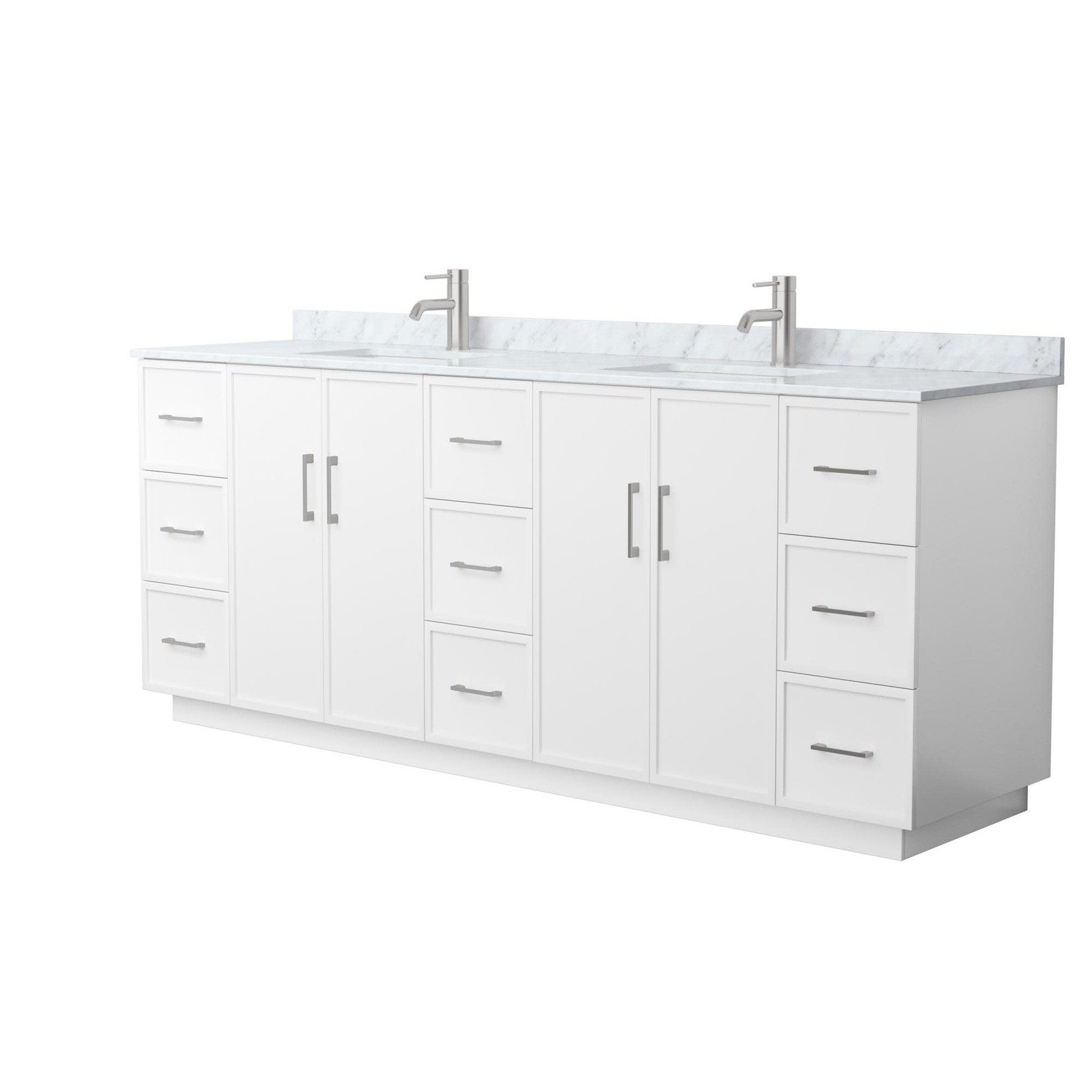 Wyndham Collection WCH7474-84D-CMUNS-MXX Elan TK 84″ – White / Brushed Nickel