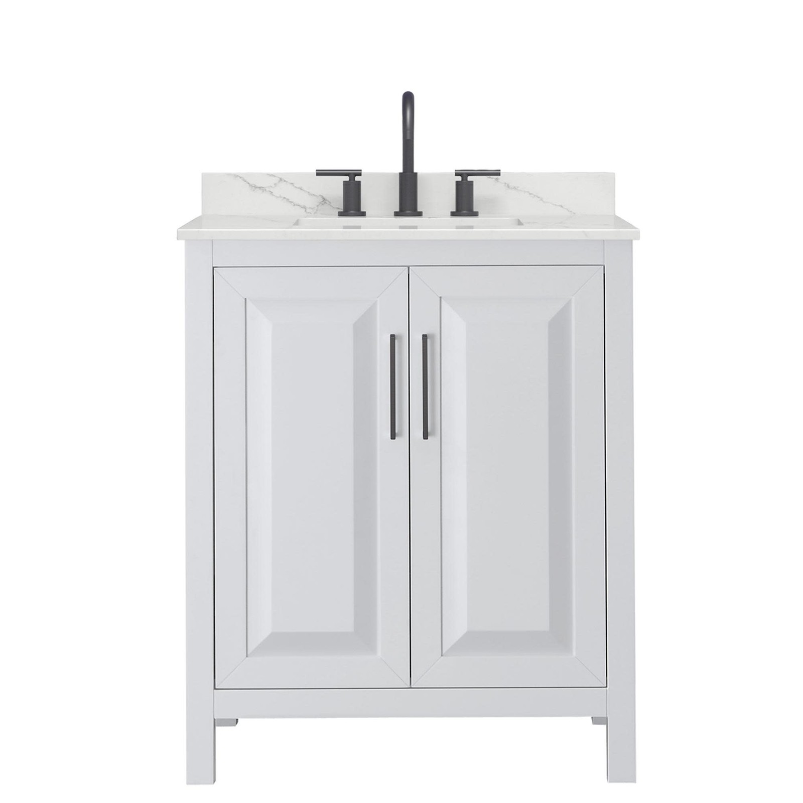 Wyndham Collection WCV252530S-QTZ-US3MXX Daria 30″ – Dark Blue / Giotto Quartz