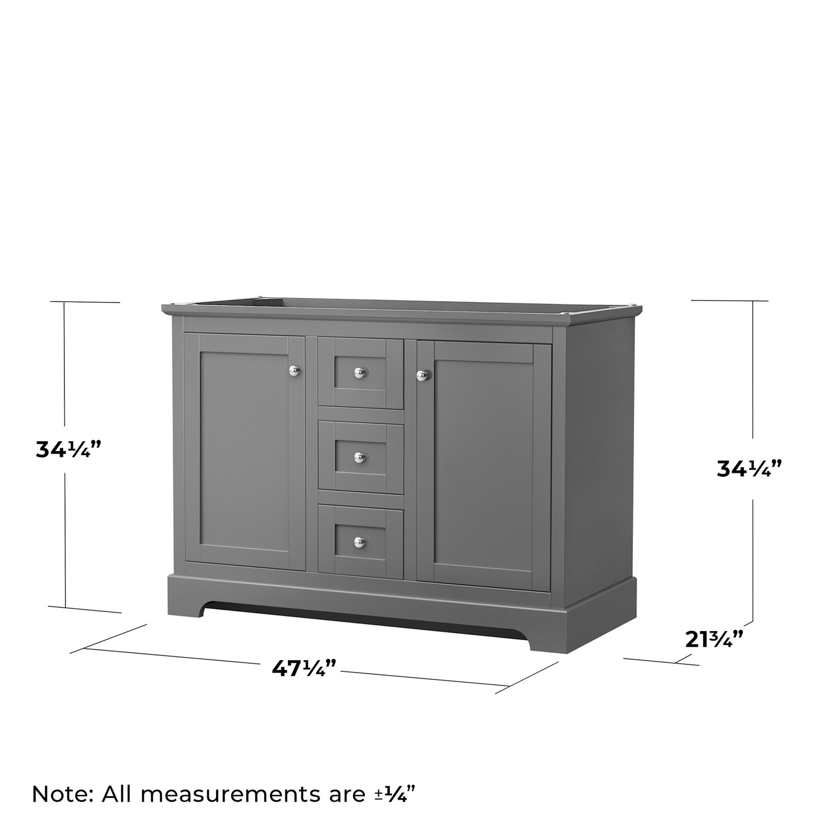 Wyndham Collection WCV232348DCXSXXM46 Avery 48″ Single – White / Brushed Gold