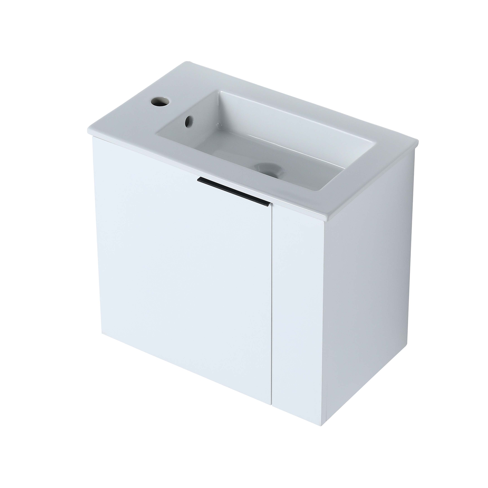22” Wall Mounted Small Floating Bathroom Vanity w/ Sink Soft Close Door White