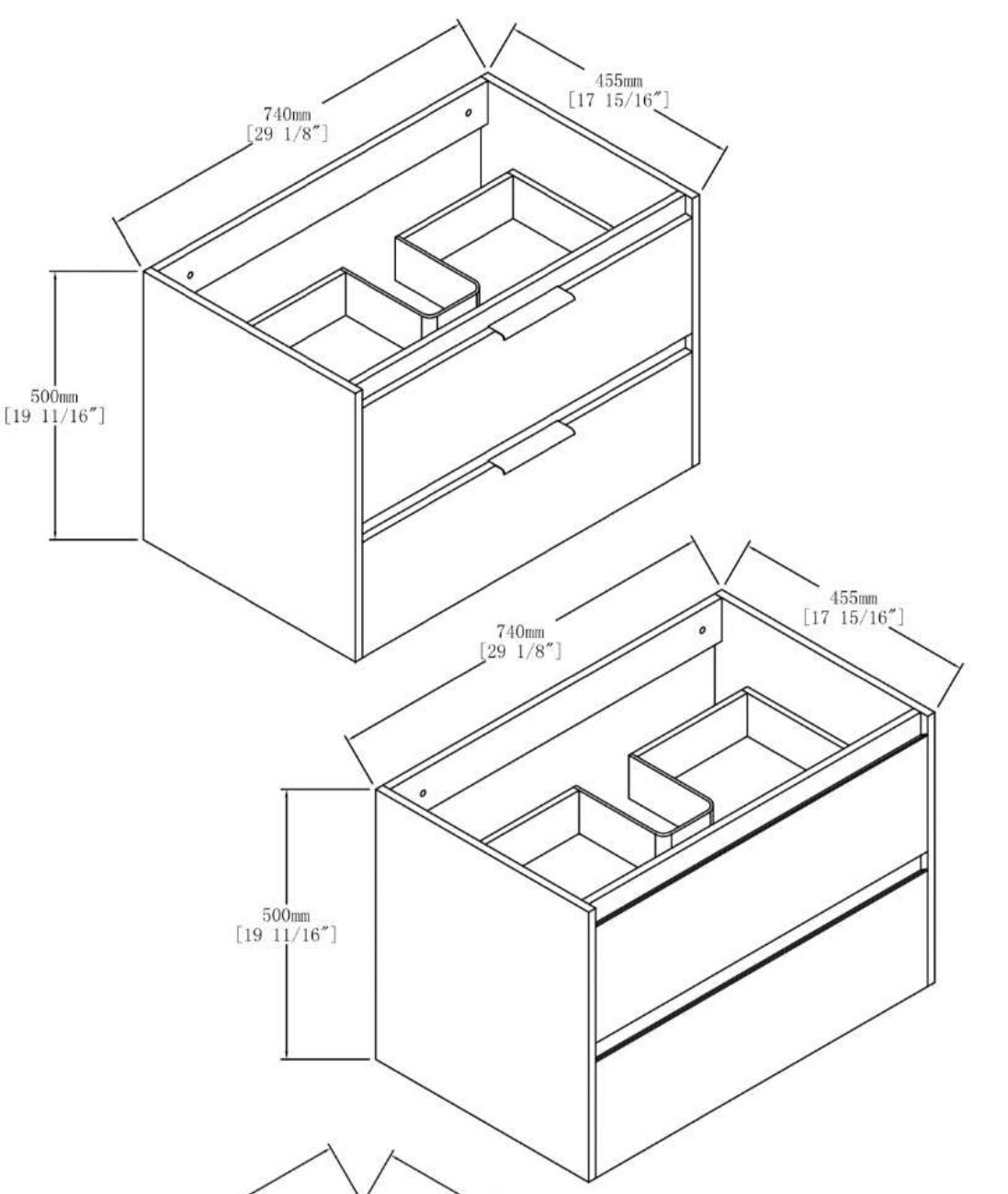 Floating Plywood Bathroom Vanity 30″ (Without Sink)