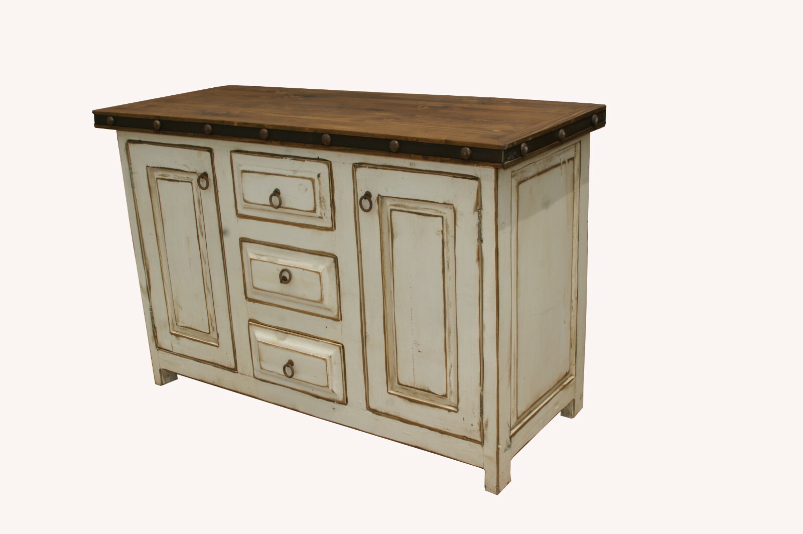 Alamo Rustic Bathroom Vanity White Wash 48″ inch