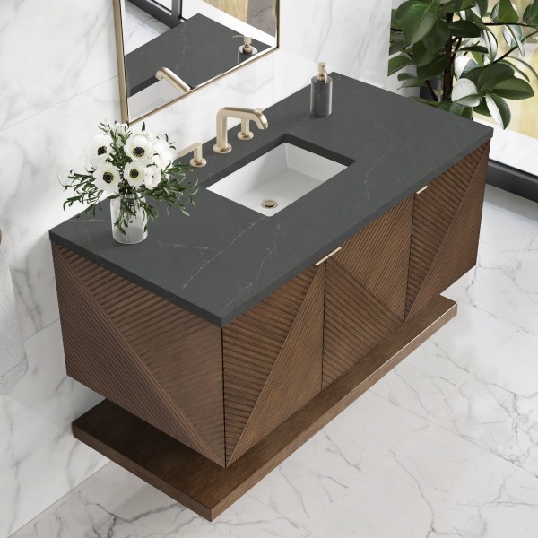 48″James Martin Marcello D200-V48-CSN-3CSP Vanity Cabinet Charcoal Soapstone Top