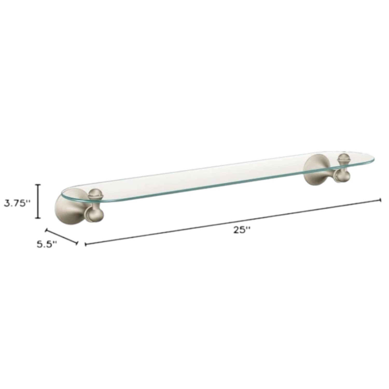 Moen DN7790BN Lounge Glass Bathroom Vanity Shelf Brushed Nickel Wall Mount