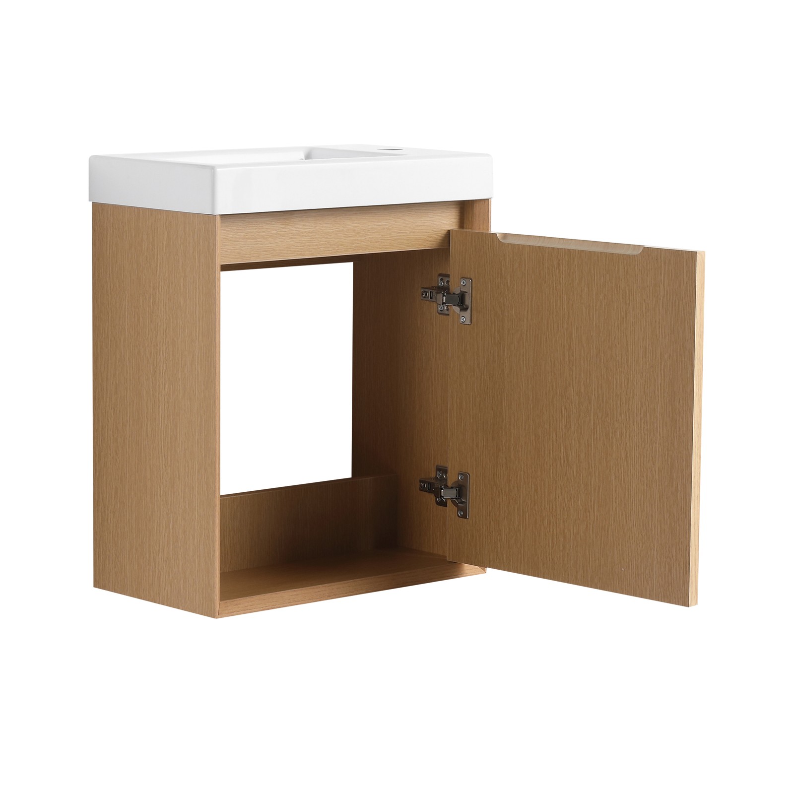 18.5″ Floating Bathroom Vanity and Resin Sink Combo W/1 Door for Small Space MDF