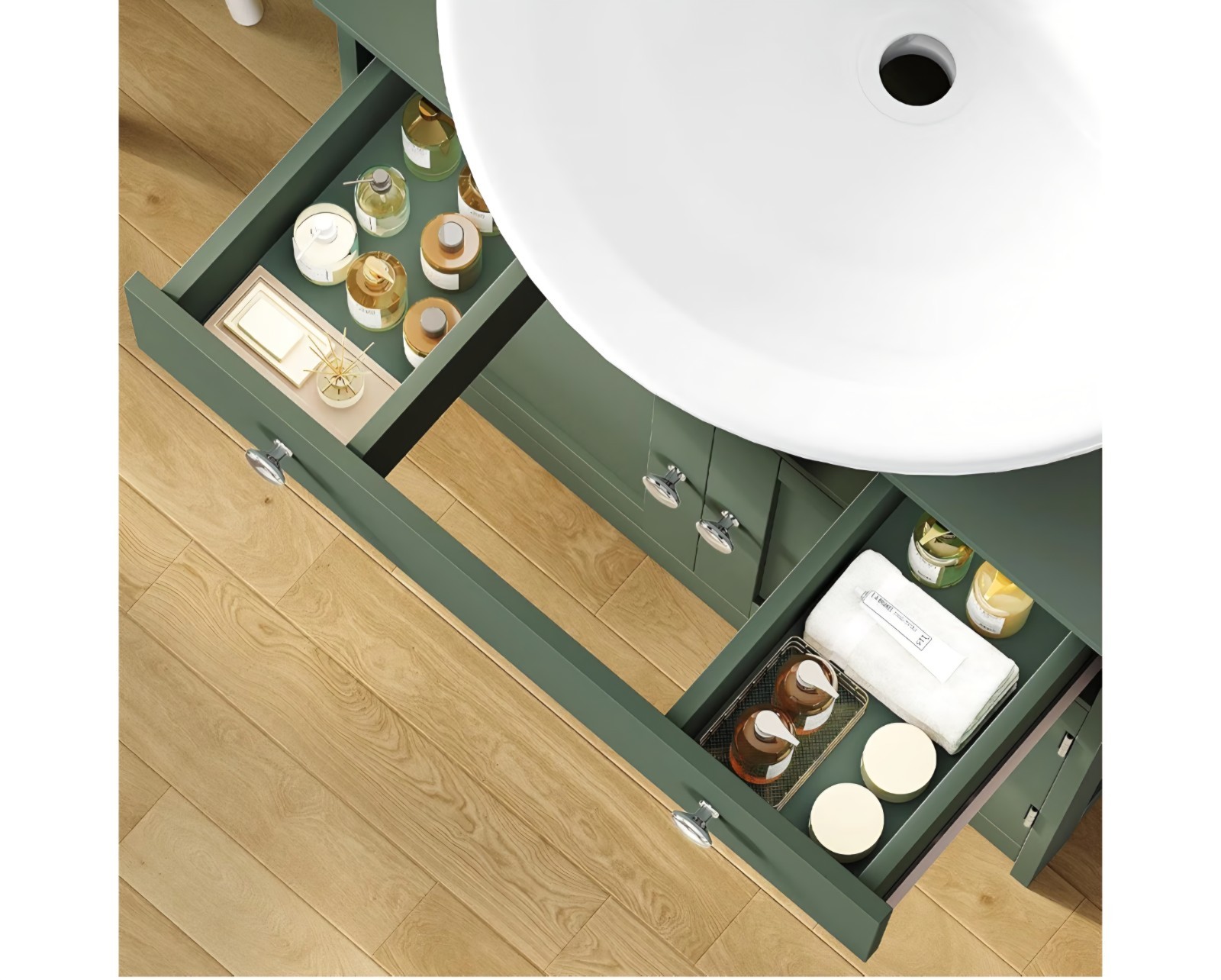 Pedestal Sink Storage Cabinet with 2 Doors and Drawer, Bathroom Sink Cabinet,…