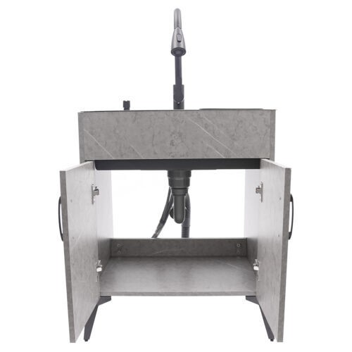 Modern Bathroom Vanity Free Standing Kitchen Cabinet Sink w/ Pull-out Faucet