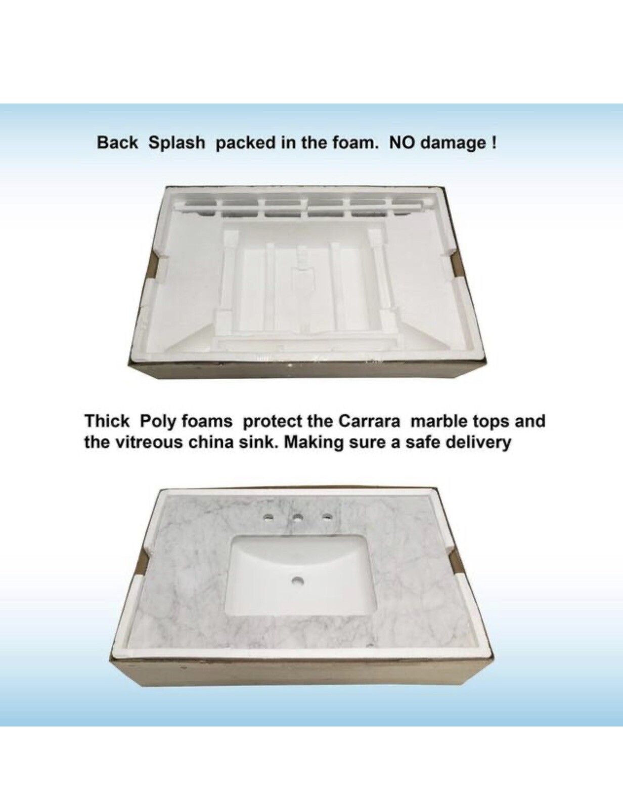 WOODBRIDGE Maldon 37 in. W x 22 in. D Single Basin Carrara Marble Vanity Top