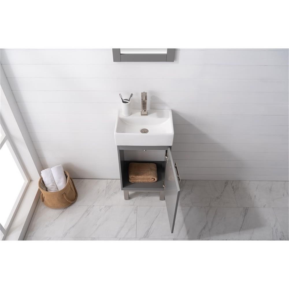 Design Element Stella 16.5″ Wood Single Sink Vanity in Gray