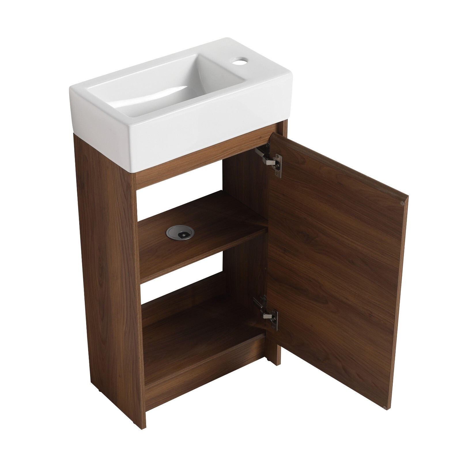 18 Inch Freestanding Bathroom Vanity With Single Sink, Soft Closing Doors, Suita
