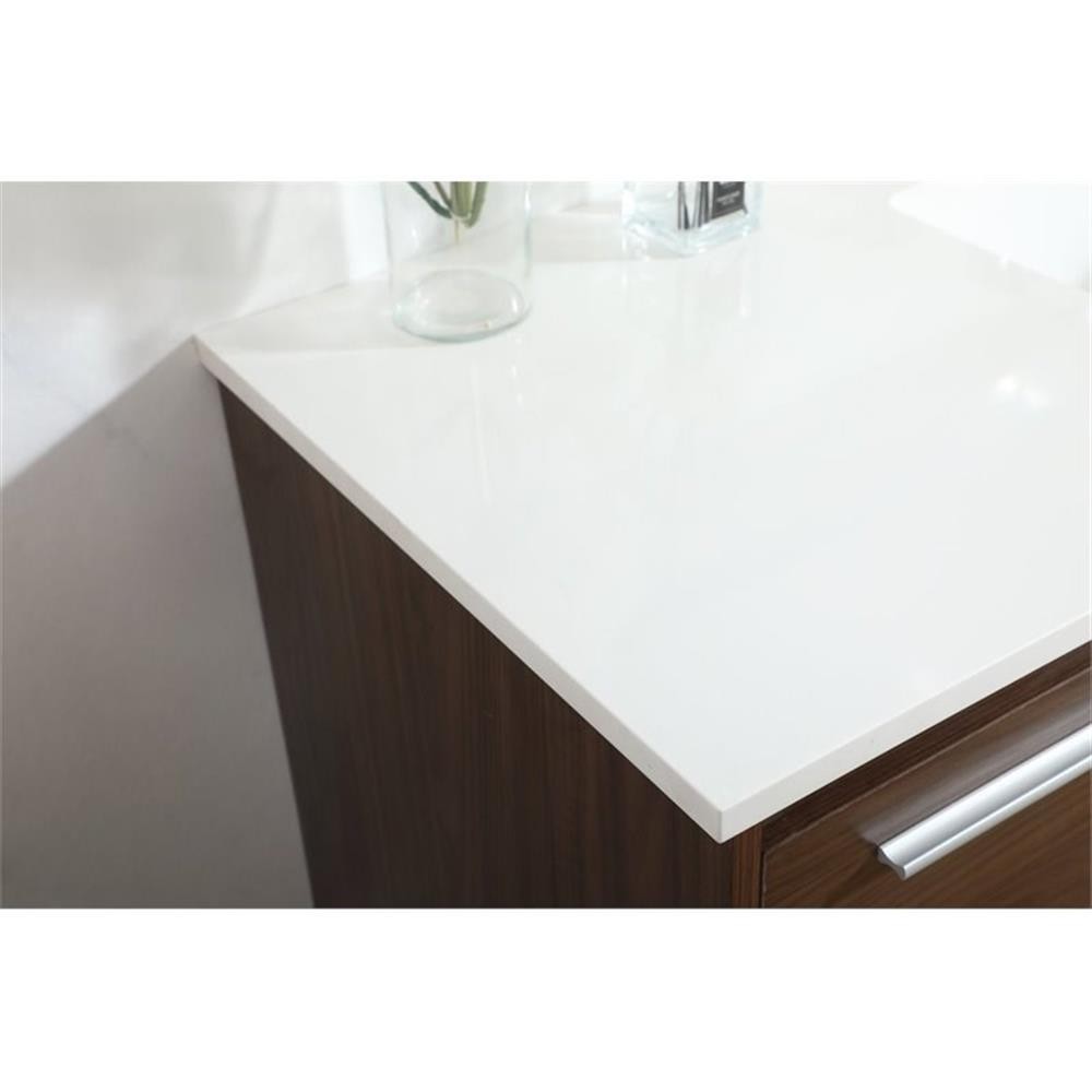 Elegant Decor Roman 48″ Aluminum Alloy MDF Single Bathroom Vanity in Walnut