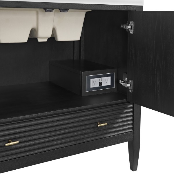 36″ James Martin Myrrin 485-V36-CBO-3CSP Vanity Cabinet Charcoal Soapstone Top