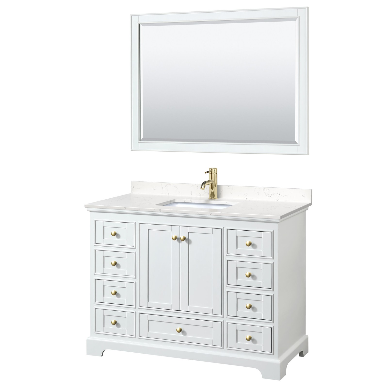 Wyndham Collection WCS202048S-VCA-M46 Deborah 48″ – White / Carrara Cultured