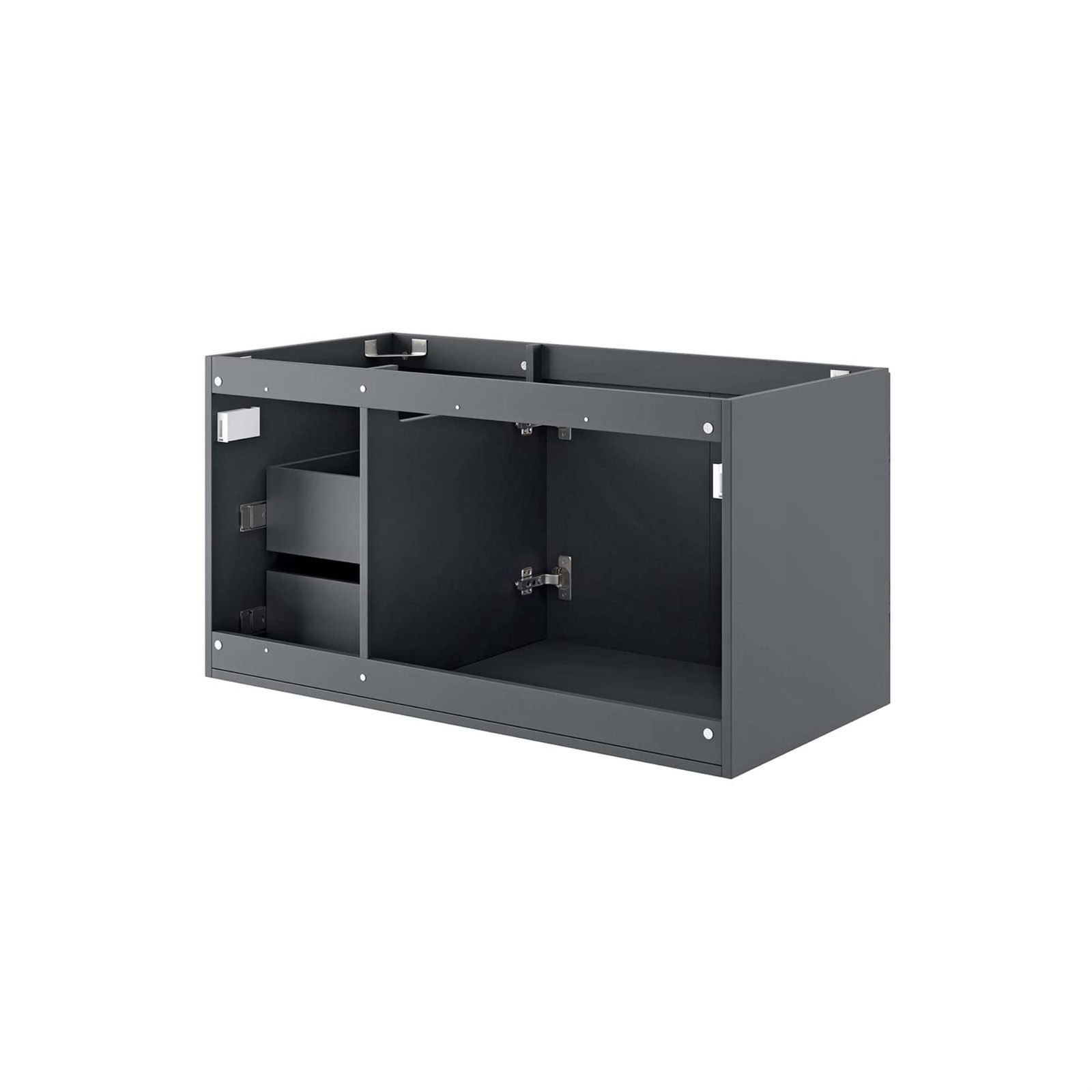 Modway Vitality 35.5″ MDF and Particleboard Bathroom Vanity Cabinet in Gray
