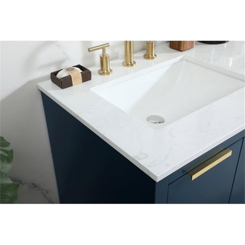 Elegant Decor Blake 60″ Aluminum Alloy MDF Double Bathroom Vanity in Blue