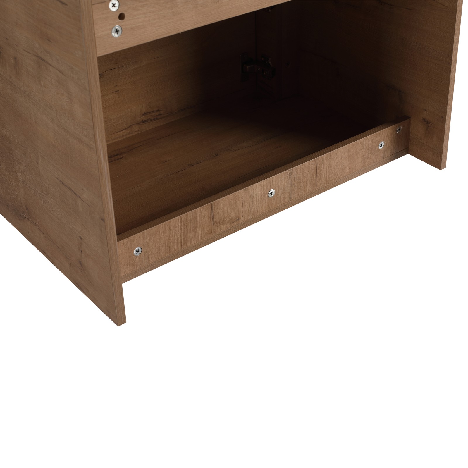 68in Wall-Mounted Bathroom Vanity W/ Double White Ceramic Basin Shelves Plywood