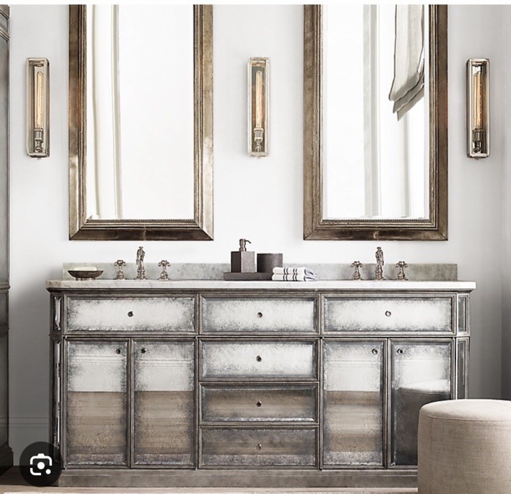 Restoration Hardware 1930s French Mirrored Vanity Base