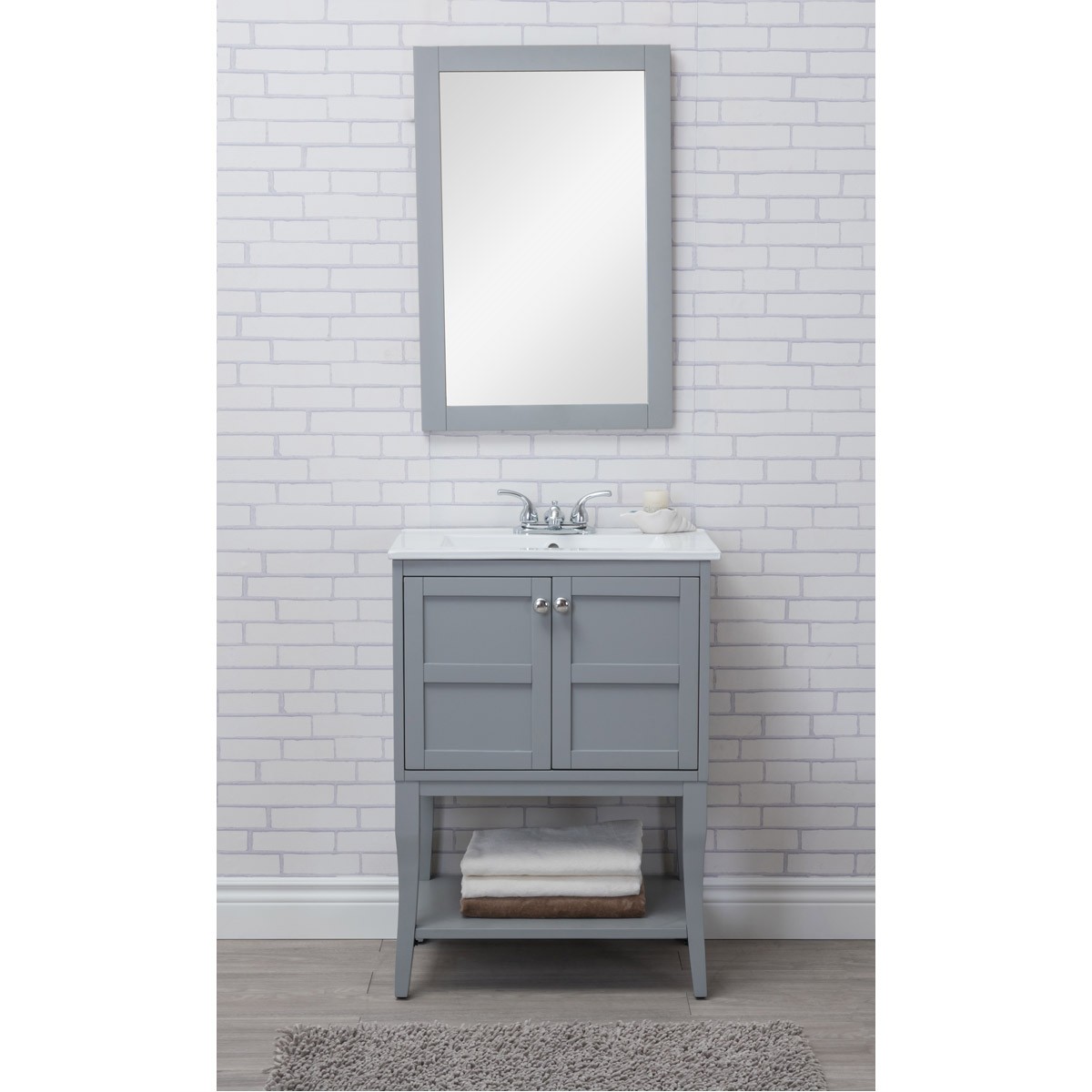 Elegant Lighting VF2101 Mason 24 X 33.25 inch Grey and Chrome Vanity Set in Gray